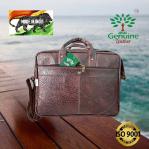 AseGenuineLeather Laptop Bag Brown colour